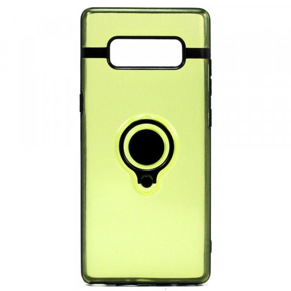 Wholesale Galaxy Note 8 360 Neon Rotating Ring Stand Hybrid Case with Metal Plate (Green)